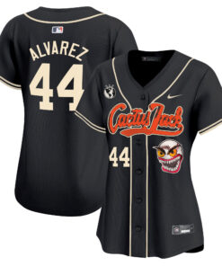 Yordan Ãlvarez 44 Houston Astros Cactus Jack Patch Women Jersey - Black