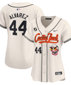 Yordan Ãlvarez 44 Houston Astros Cactus Jack Patch Women Jersey - Cream
