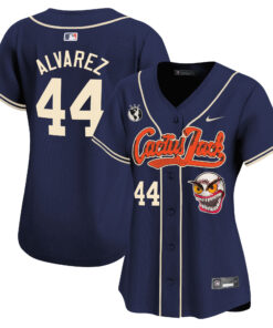 Yordan Ãlvarez 44 Houston Astros Cactus Jack Patch Women Jersey - Navy