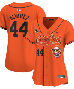 Yordan Ãlvarez 44 Houston Astros Cactus Jack Patch Women Jersey - Orange