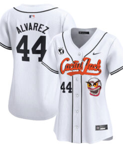 Yordan Ãlvarez 44 Houston Astros Cactus Jack Patch Women Jersey - White