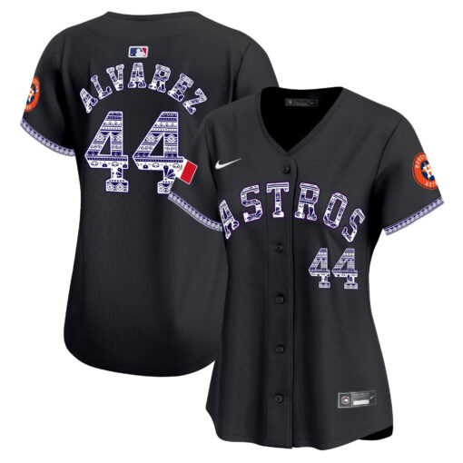 Yordan Ãlvarez 44 Houston Astros Mexico Women Jersey - Black