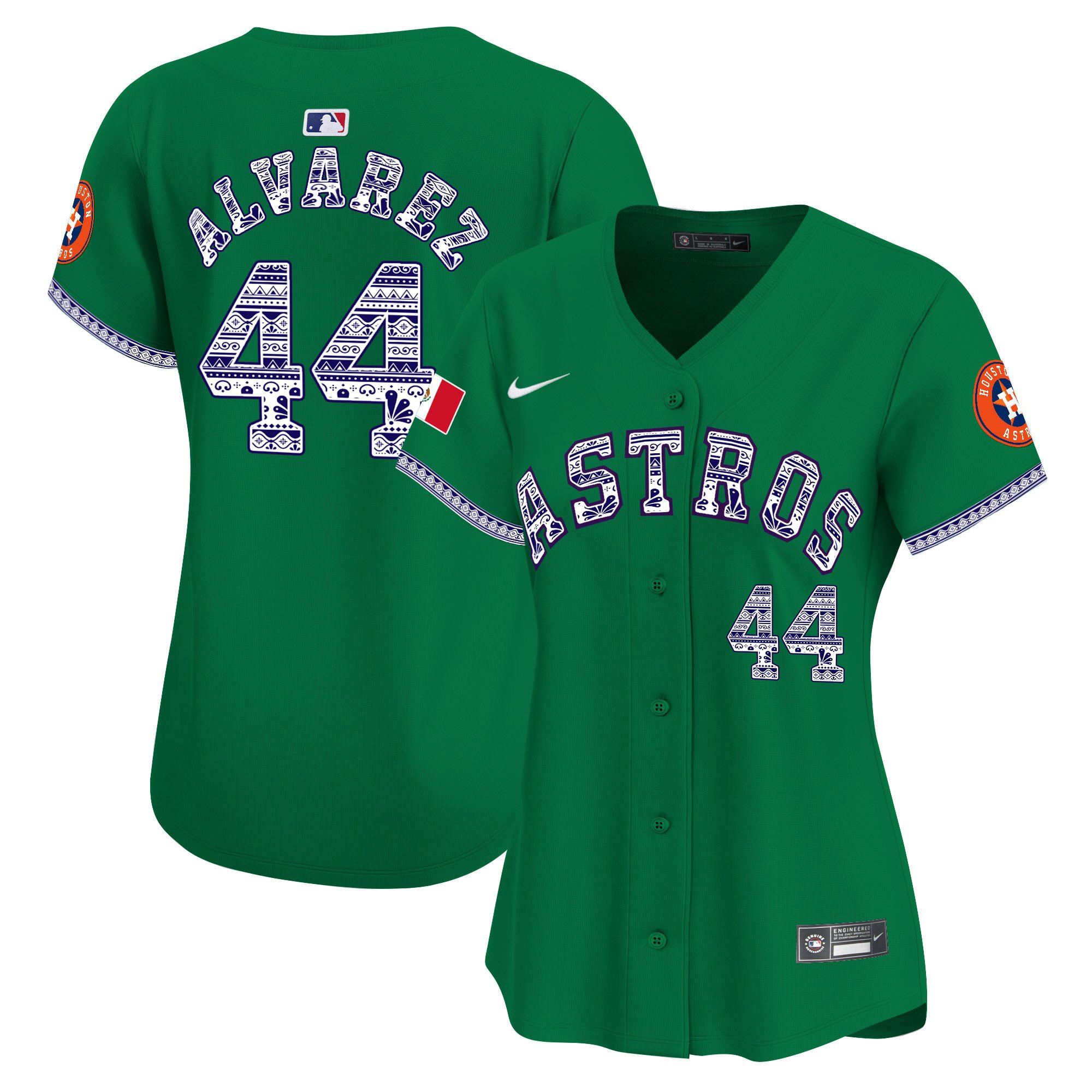 Yordan Ãlvarez 44 Houston Astros Mexico Women Jersey - Green