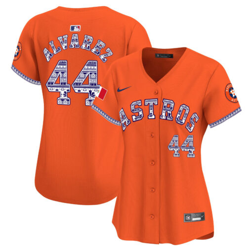Yordan Ãlvarez 44 Houston Astros Mexico Women Jersey - Orange