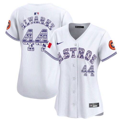 Yordan Ãlvarez 44 Houston Astros Mexico Women Jersey - White