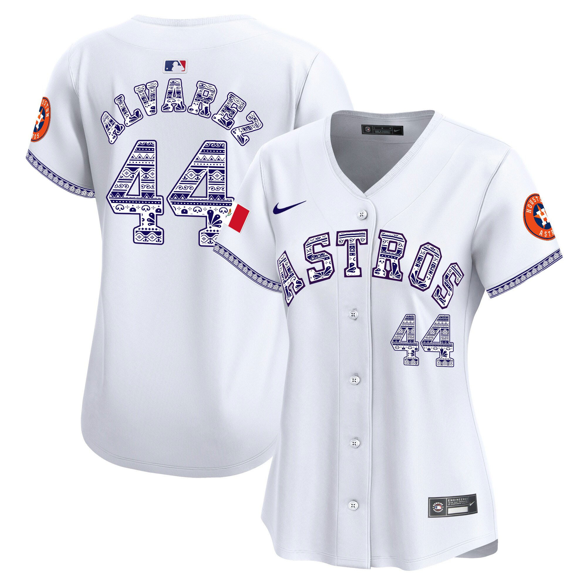 Yordan Ãlvarez 44 Houston Astros Mexico Women Jersey - White