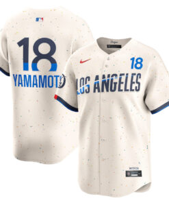 Yoshinobu Yamamoto 18 Los Angeles Dodgers 2024 City Connect Limited Men Jersey - Cream
