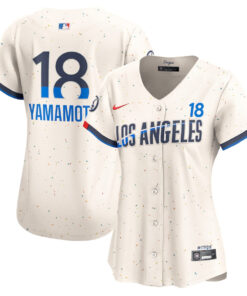 Yoshinobu Yamamoto 18 Los Angeles Dodgers 2024 City Connect Limited Women Jersey - Cream