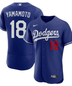 Yoshinobu Yamamoto 18 Los Angeles Dodgers Alternate ELITE Men Jersey - Royal