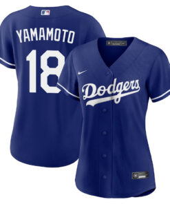 Yoshinobu Yamamoto 18 Los Angeles Dodgers Alternate Women Jersey - Royal