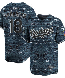 Yoshinobu Yamamoto 18 Los Angeles Dodgers USMC Alternate Limited Men Jersey - Navy