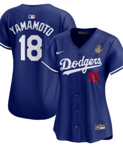 Yoshinobu Yamamoto 18 Los Angeles Dodgers Women's 2024 World Series Alternate Limited Jersey - Royal