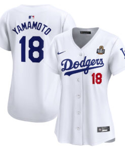 Yoshinobu Yamamoto 18 Los Angeles Dodgers Women's 2024 World Series Limited Player Jersey - White