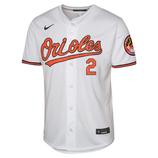 Youth Baltimore Orioles Gunnar Henderson White Home Limited Jersey - Image 2