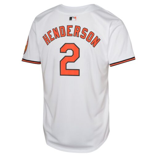 Youth Baltimore Orioles Gunnar Henderson White Home Limited Jersey - Image 3