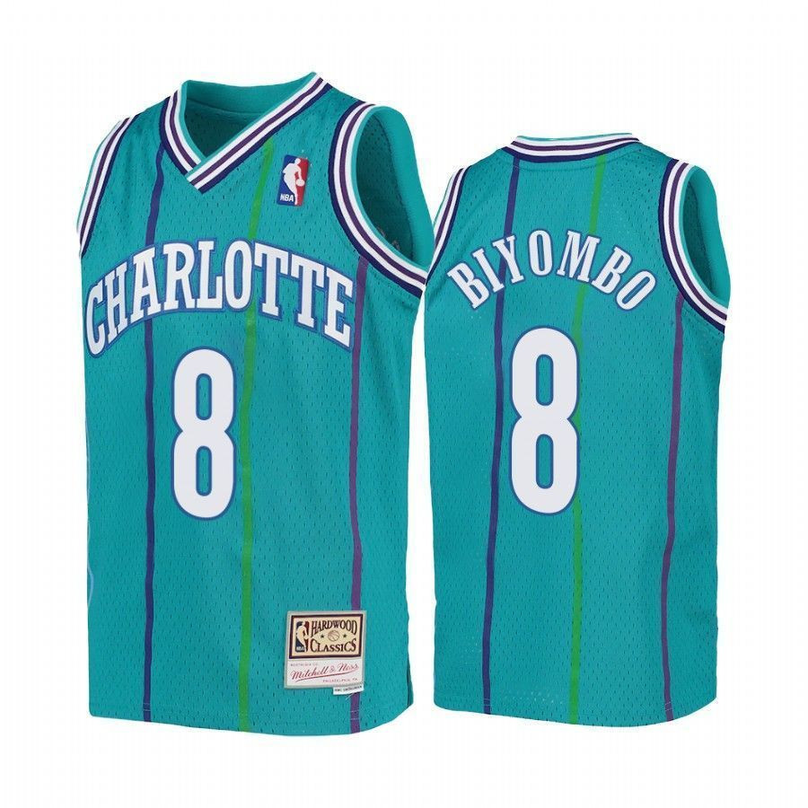Youth Bismack Biyombo Charlotte Hornets Teal Hardwood Classics Jersey - JS959