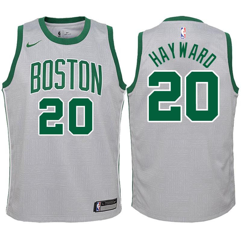 Youth Boston Celtics 20 Gordon Hayward Gray Swingman Jersey-City Edition Jersey - JS603