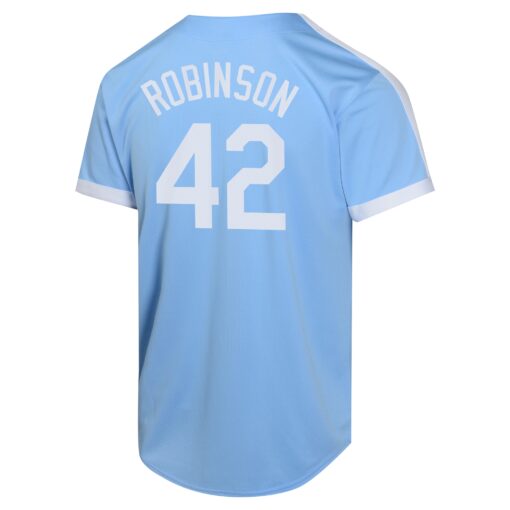 Youth Brooklyn Dodgers Jackie Robinson Light Blue Cooperstown Collection Limited Player Jersey - Image 3