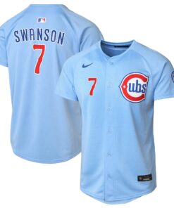 Youth Chicago Cubs Dansby Swanson Light Blue 2nd Alternate Limited Player Jersey