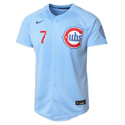 Youth Chicago Cubs Dansby Swanson Light Blue 2nd Alternate Limited Player Jersey - Image 3