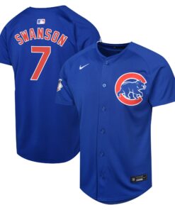 Youth Chicago Cubs Dansby Swanson Royal Alternate Limited Player Jersey