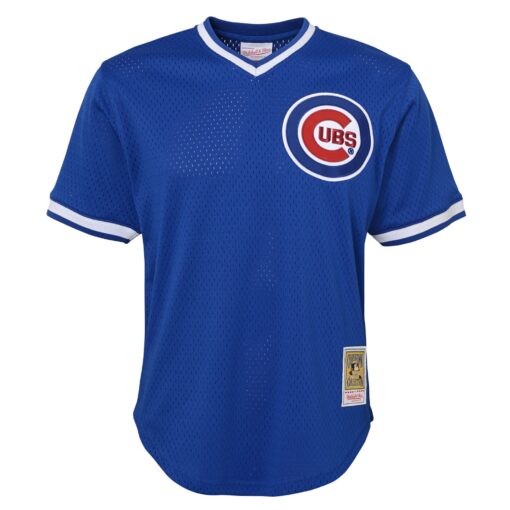 Youth Chicago Cubs Ryne Sandberg Mitchell & Ness Royal Cooperstown Collection Mesh Batting Practice Jersey - Image 2