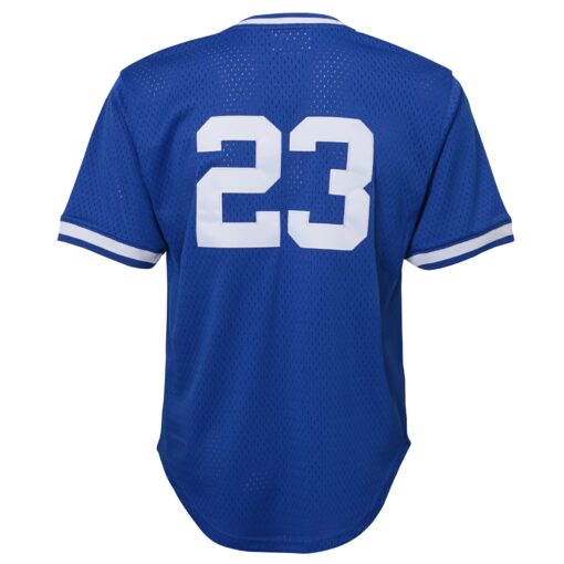 Youth Chicago Cubs Ryne Sandberg Mitchell & Ness Royal Cooperstown Collection Mesh Batting Practice Jersey - Image 3