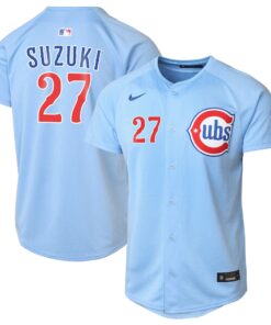 Youth Chicago Cubs Seiya Suzuki Light Blue 2nd Alternate Limited Player Jersey
