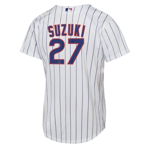 Youth Chicago Cubs Seiya Suzuki White Home Player Jersey - Image 3