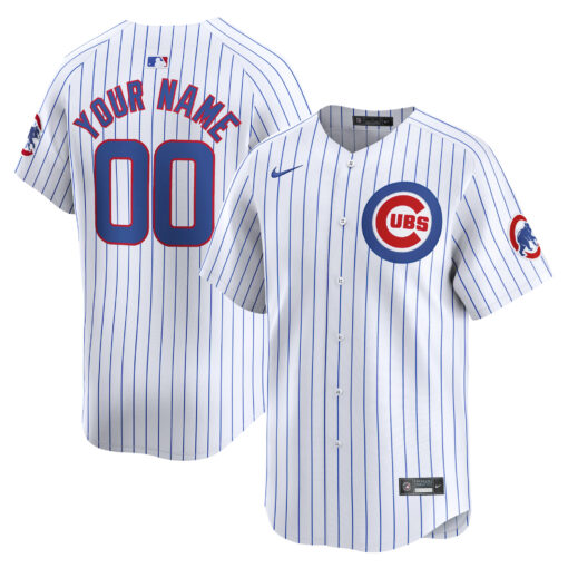 Youth Chicago Cubs White Home Limited Custom Jersey
