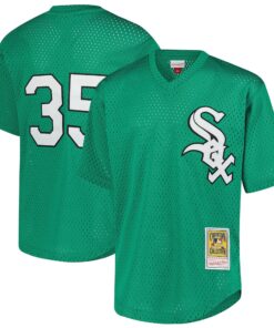 Youth Chicago White Sox Frank Thomas Mitchell & Ness Green Cooperstown Collection Mesh Batting Practice Jersey