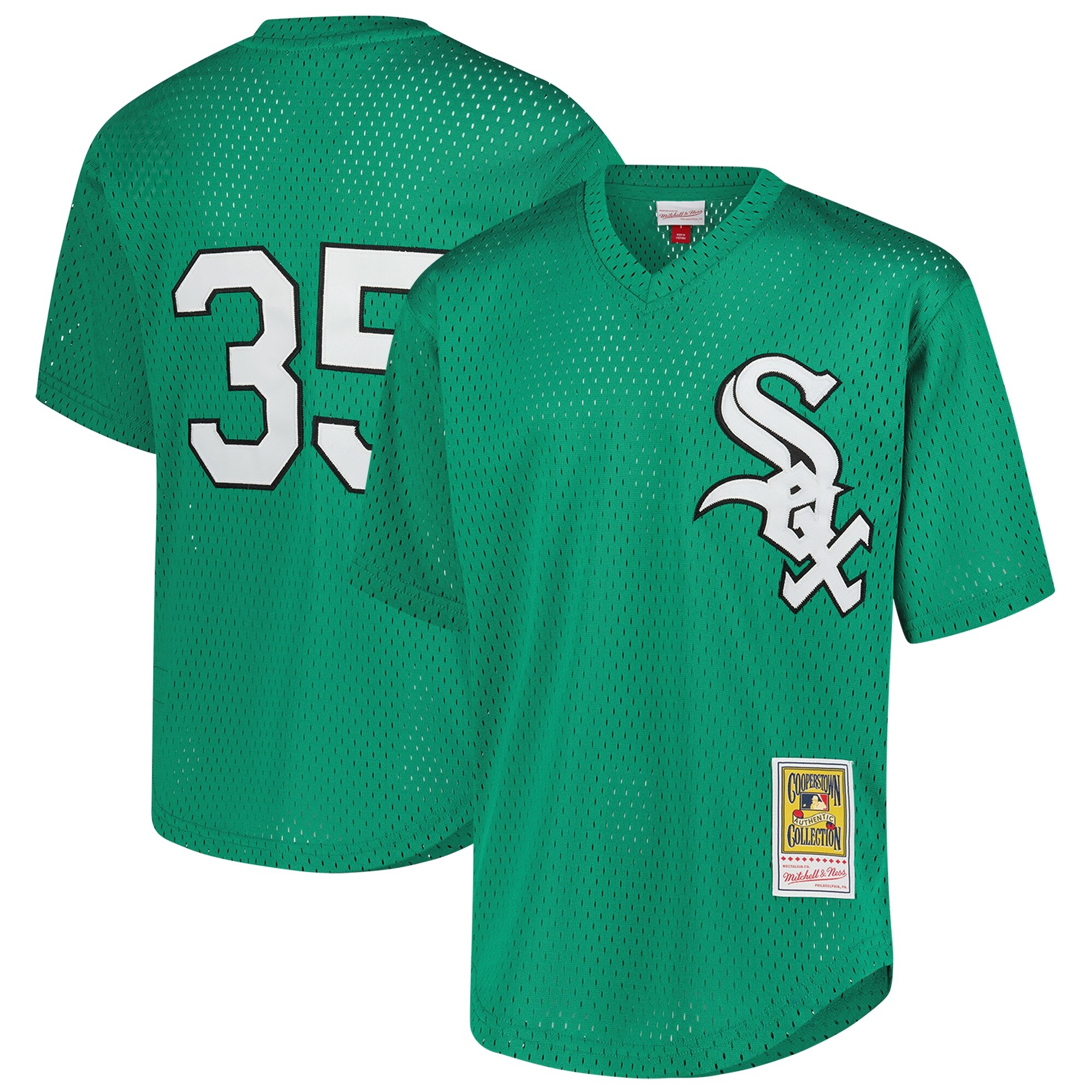 Youth Chicago White Sox Frank Thomas Mitchell & Ness Green Cooperstown Collection Mesh Batting Practice Jersey