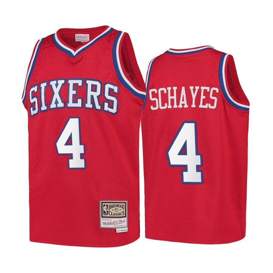 Youth Chris Webber Philadelphia 76ers Hardwood Classics Kids Jersey - Red - JS255