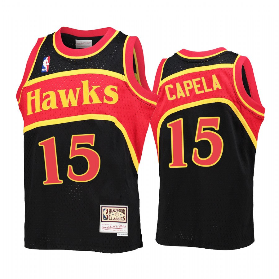 Youth Clint Capela 15 Atlanta Hawks Black Reload Jersey Throwback - JS572