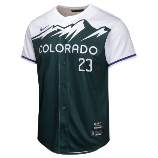 Youth Colorado Rockies Kris Bryant Green City Connect Limited Player Jersey - Image 2