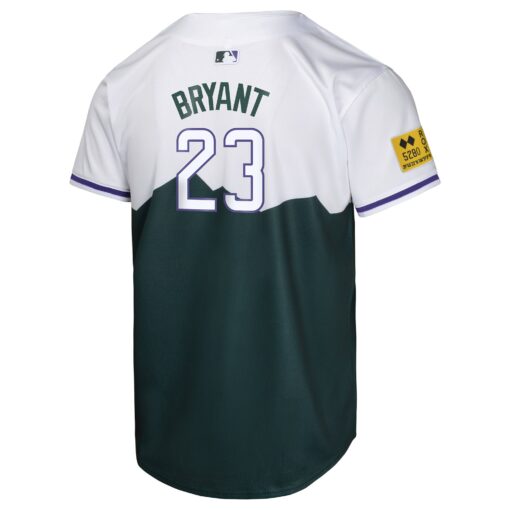 Youth Colorado Rockies Kris Bryant Green City Connect Limited Player Jersey - Image 3