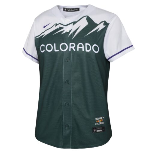 Youth Colorado Rockies Kris Bryant Green City Connect Player Jersey