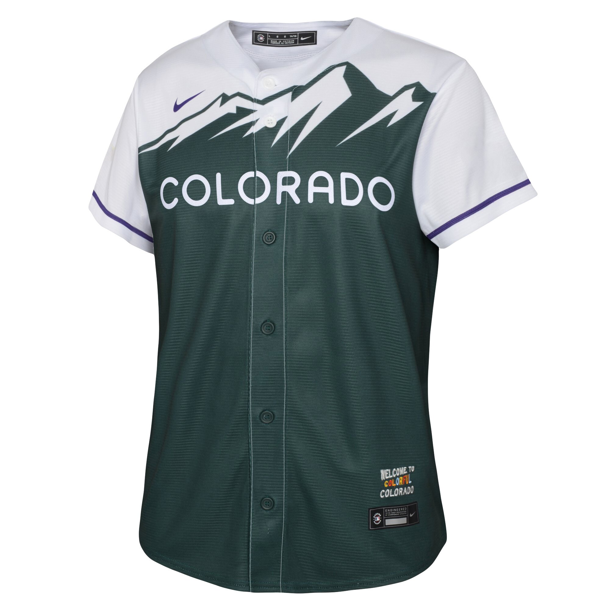 Youth Colorado Rockies Kris Bryant Green City Connect Player Jersey