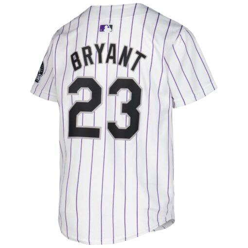 Youth Colorado Rockies Kris Bryant White Home Limited Player Jersey - Image 3