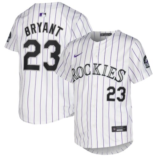 Youth Colorado Rockies Kris Bryant White Home Limited Player Jersey