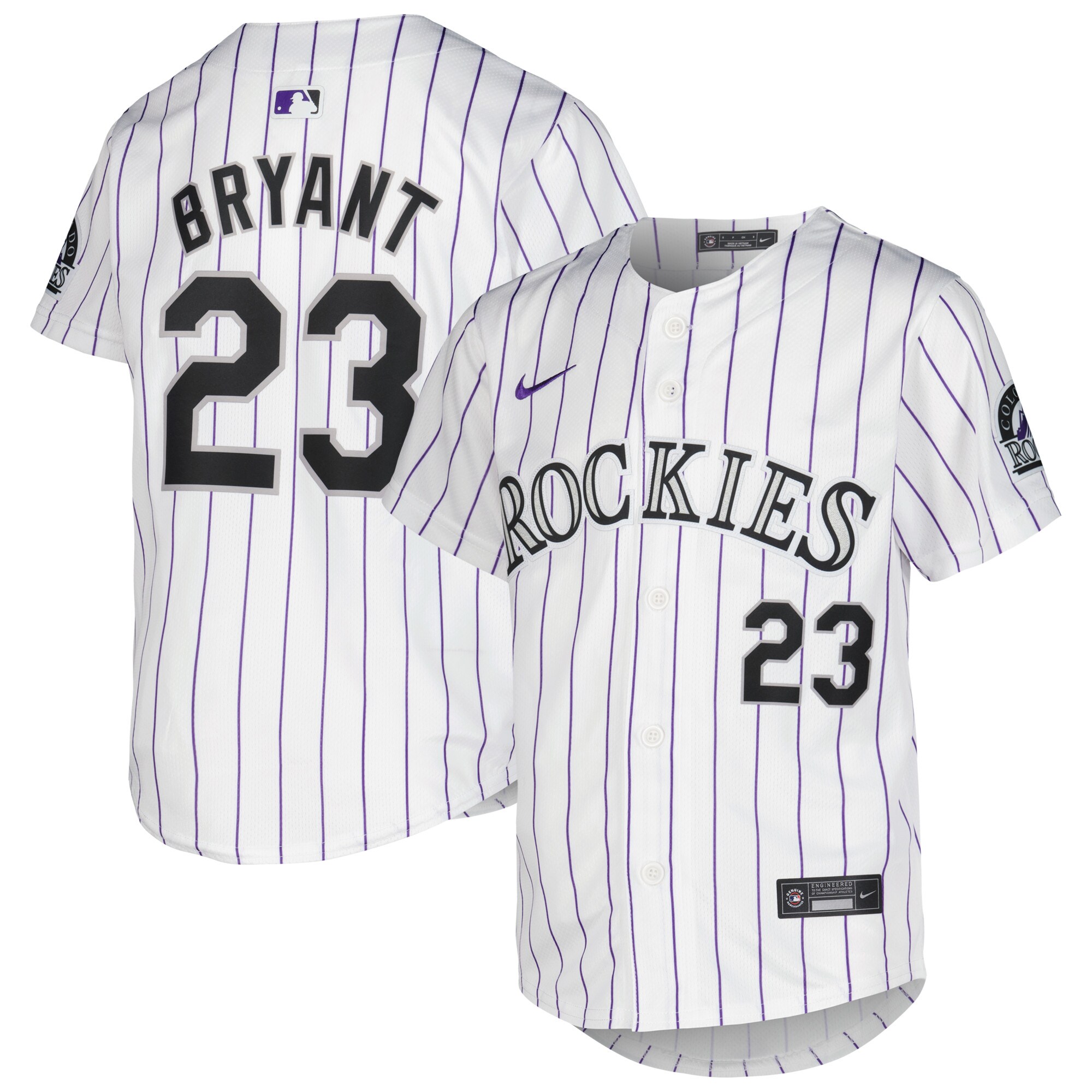 Youth Colorado Rockies Kris Bryant White Home Limited Player Jersey