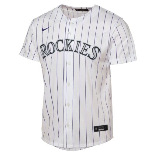 Youth Colorado Rockies Kris Bryant White Home Player Jersey - Image 2