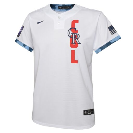 Youth Colorado Rockies White 2021 MLB All-Star Game Jersey - Image 2