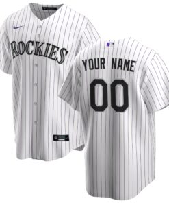 Youth Colorado Rockies White Home Custom Jersey