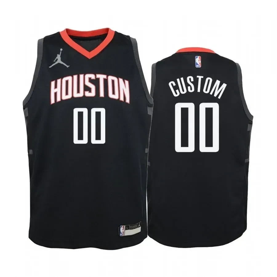Youth Custom Houston Rockets Red Statet Jersey Jumpman - JS882