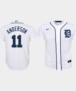 Youth Detroit Tigers 11 Sparky Anderson Home White Jersey Jersey