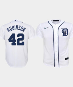 Youth Detroit Tigers 42 Jackie Robinson Home White Jersey Jersey