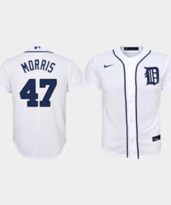 Youth Detroit Tigers 47 Jack Morris Home White Jersey Jersey