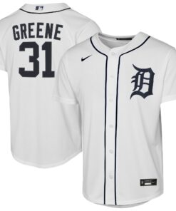Youth Detroit Tigers Riley Greene White Home Player Jersey