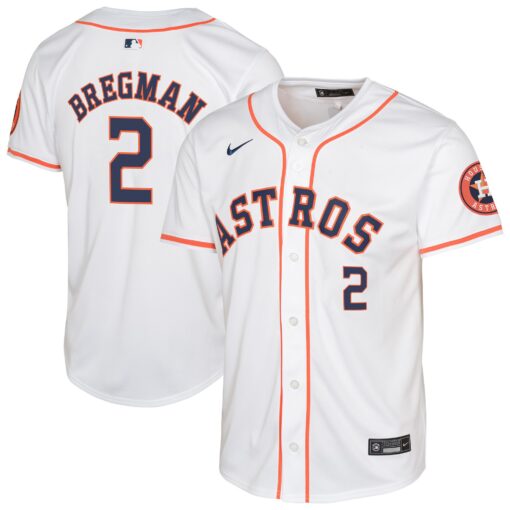 Youth Houston Astros Alex Bregman White Home Limited Jersey